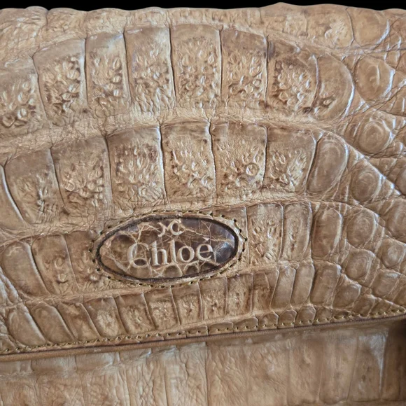 Authentic Chloe Croc-Embossed Brown Crossbody Bag - Picture 4 of 8